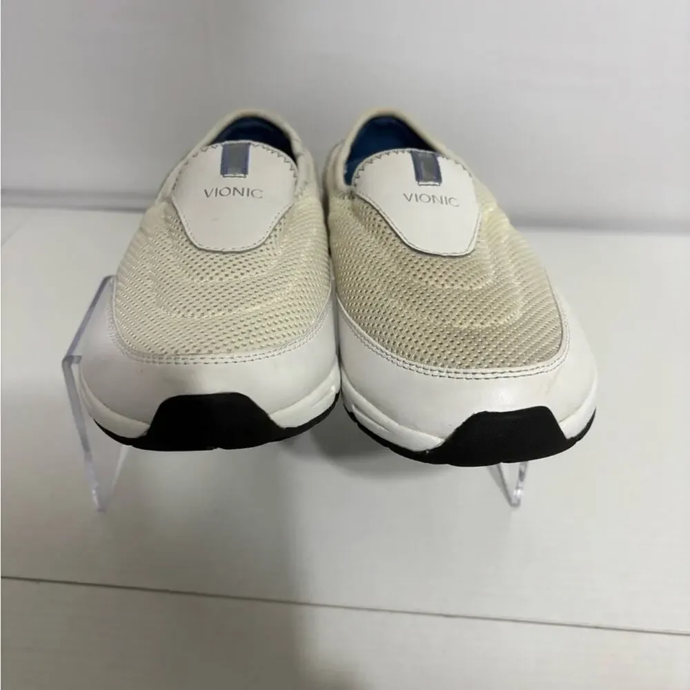 Vionic White and Cream Casual Slip-On Comfort Sneakers Size 9